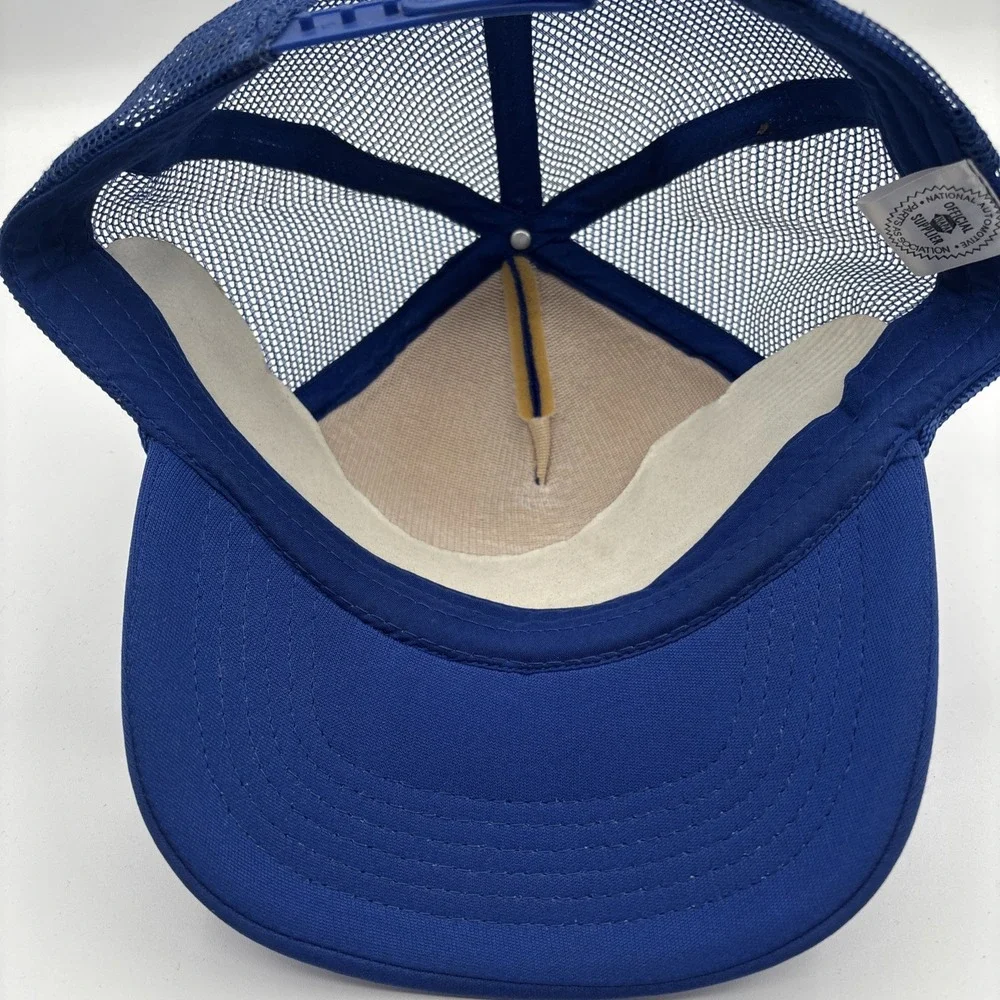 Vintage Napa‎ Auto Parts Mesh Trucker Snapback Hat Cap Logo Blue 1980s 90s